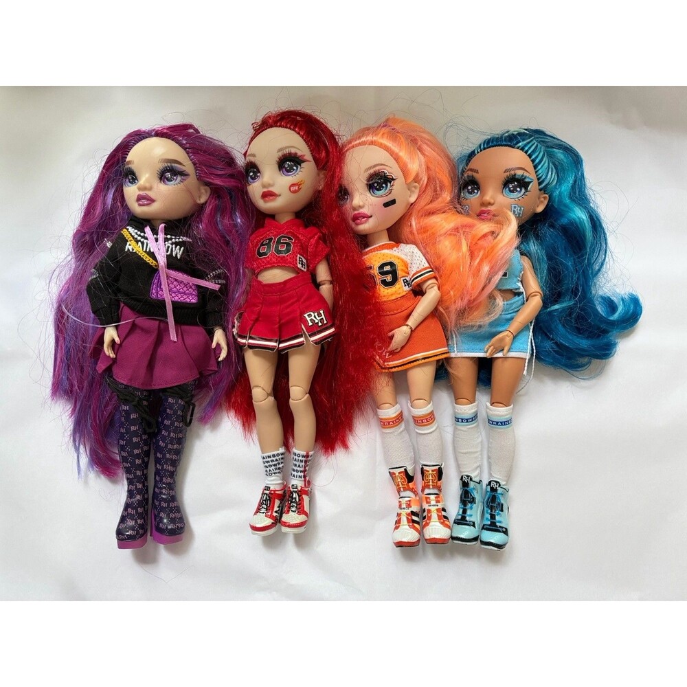 Rainbow High Cheerleaders Lot Of 4 Dolls